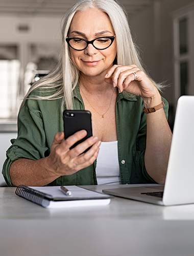 Woman looking at phone