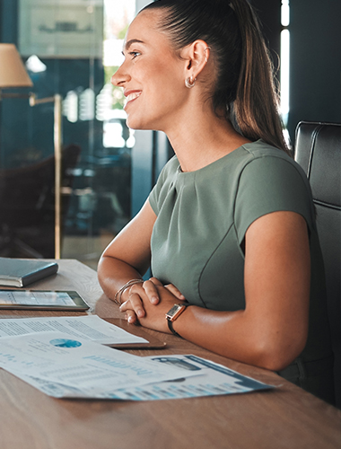 Business woman smiling
