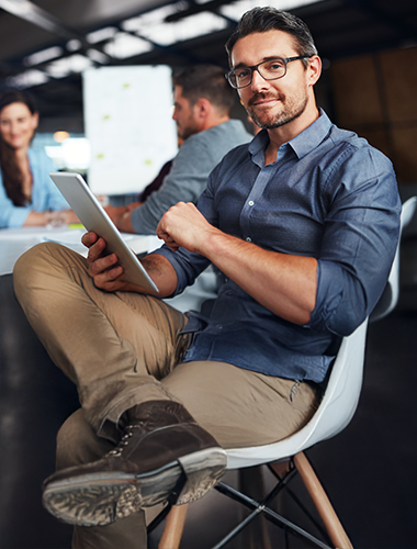 Business man smiling