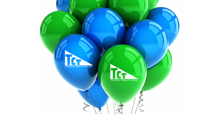 TCT logo on balloons