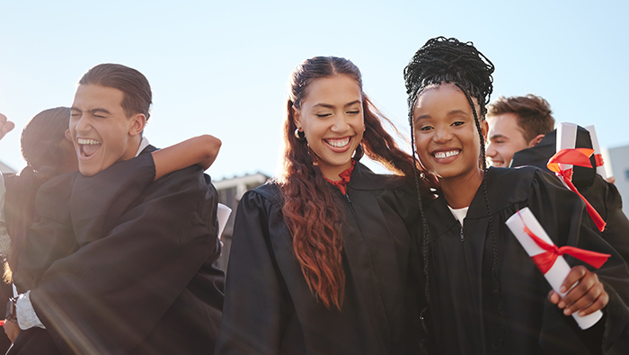 graduates in cap and gown