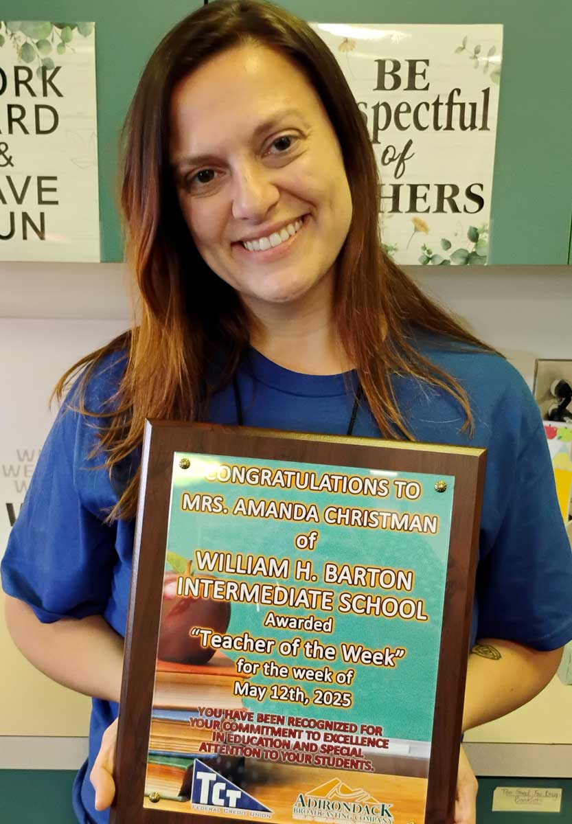 Mrs. Amanda Christman, Special Education Teacher at the William H. Barton Intermediate School in Queensbury